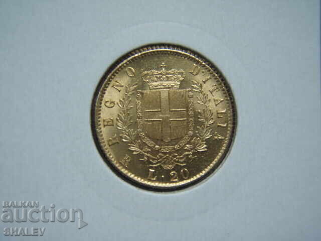 Δημοπρασία 20 Λίρες 1875 R Ιταλία (20 liri Italiya) - AU/Unc (zlato)