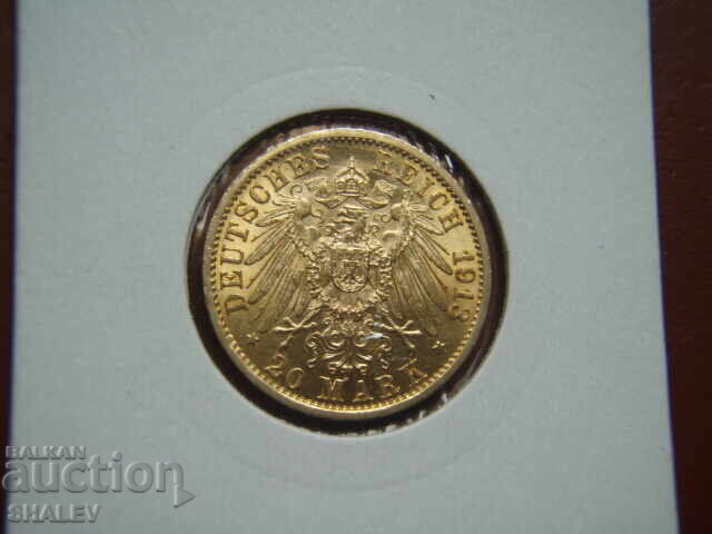 Livrarea 20 Mark 1913 Germania (Prusia) (20 mărci Prusia) - AU (aur)