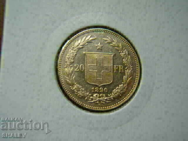 20 franci 1890 Elveția (Elveția) - AU (aur)