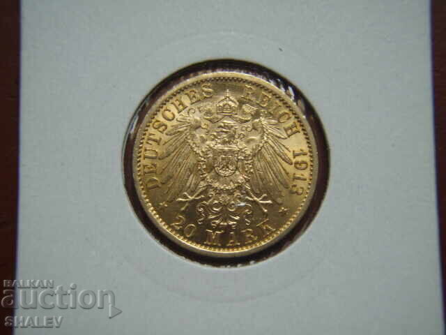 20 Mark 1913 Germania (Prusia) (20 mărci Prusia) - AU (aur)