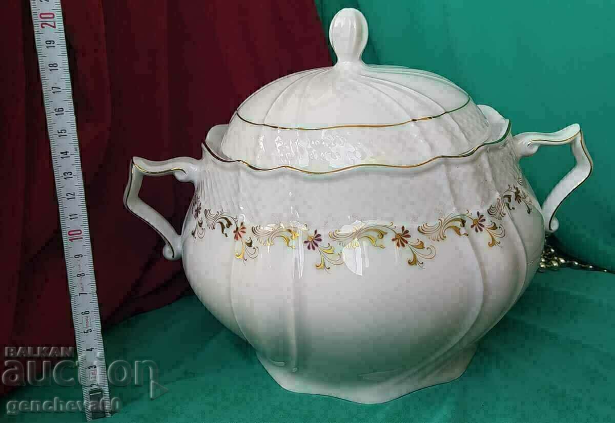 A beautiful German SCHIRNDINC/BAVARIA porcelain soup bowl with price 45.00 BGN | € 23.01