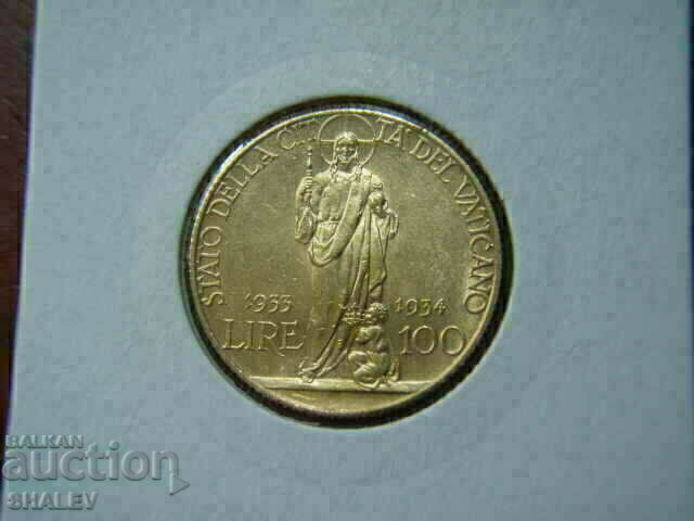 100 Lire 1933-34 Vaticana - AU/Unc (gold) with price 2749.89 BGN | € 1406.00 100 Lire 1933-34 Vaticana - AU/Unc (gold) with price 2749.89 BGN | € 1406.00