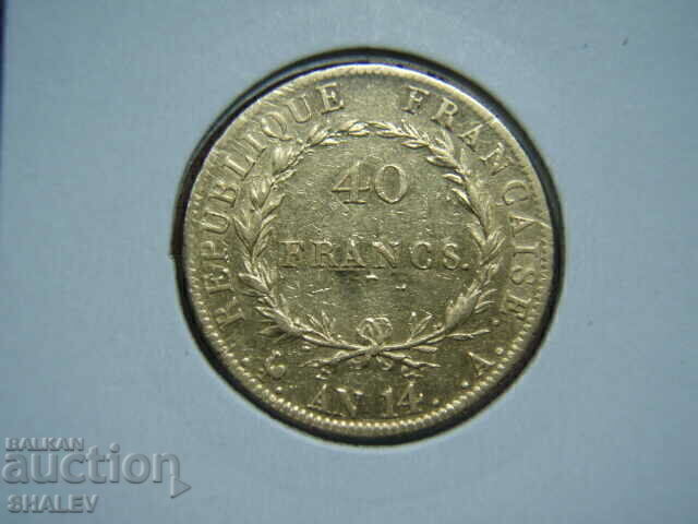 Auction 40 Francs 1805 A France AN14 (France) - XF/AU (gold) Auction 40 Francs 1805 A France AN14 (France) - XF/AU (gold)