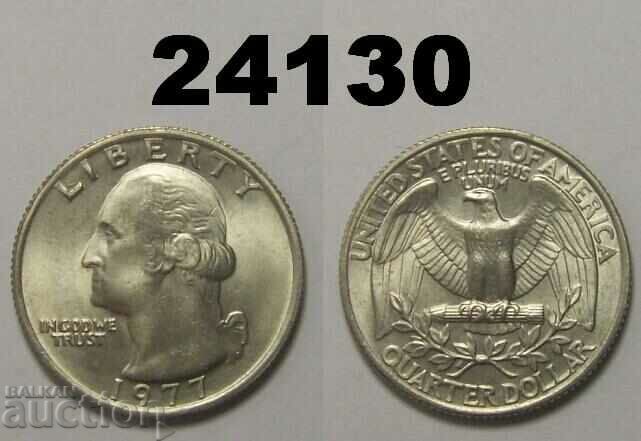 1/4 dolar SUA 1977 UNC