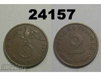 Germany 2 Pfennig 1938 A swastika