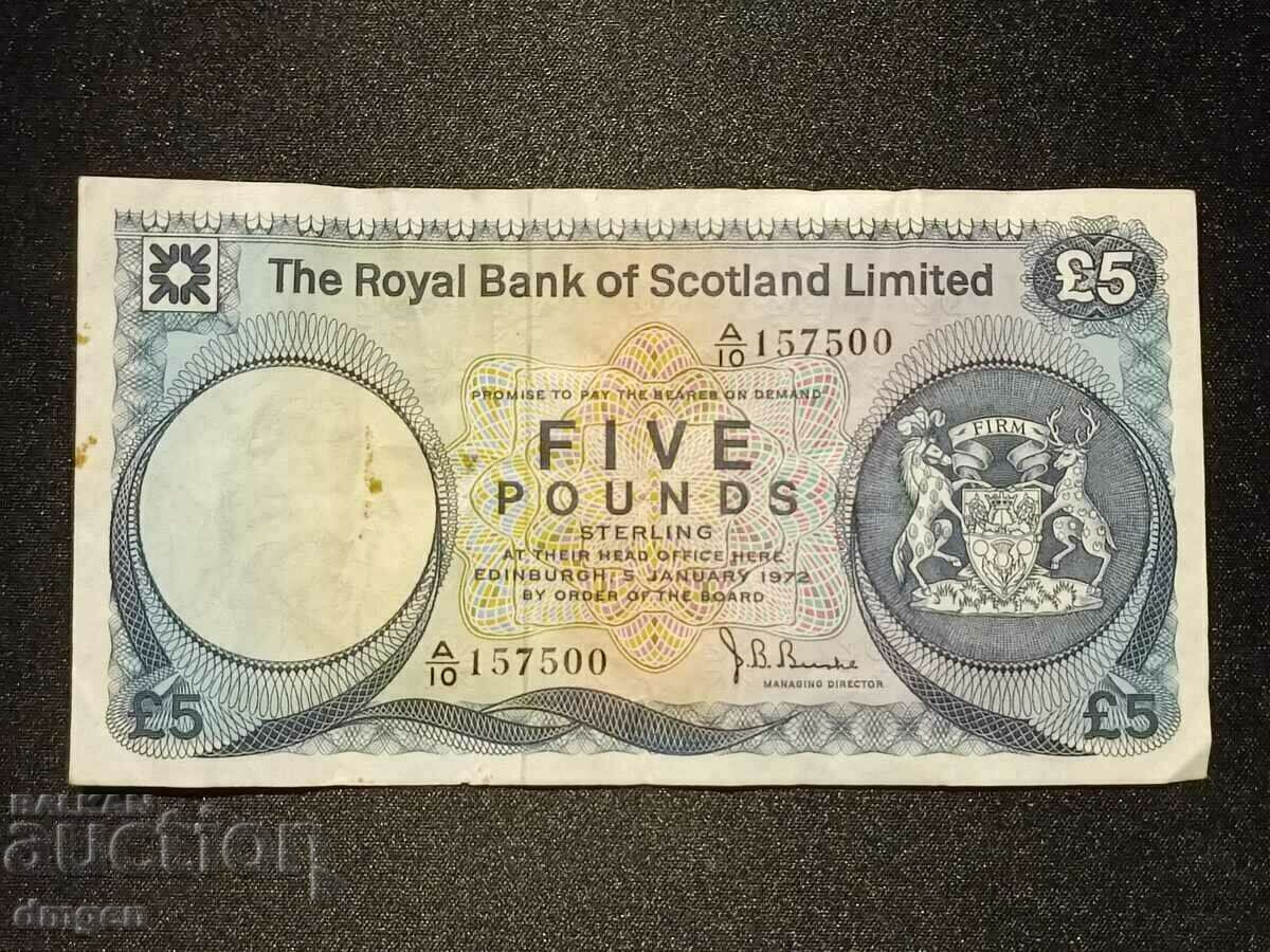 5 pounds 1972 Scotland