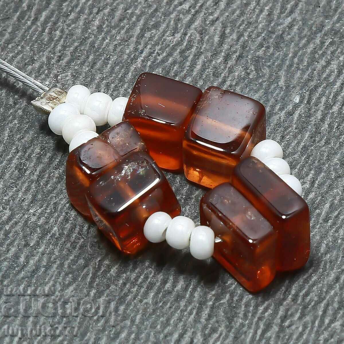 5.55 carat natural Baltic amber strung