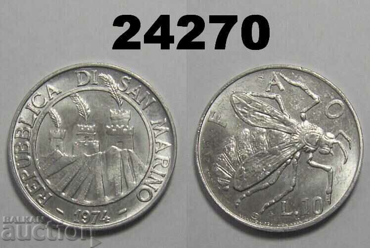 San Marino 10 lire 1974 FAO