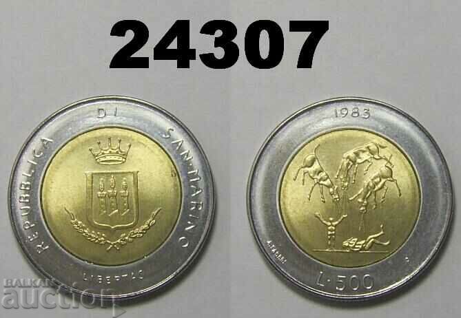 San Marino 500 de lire sterline 1983