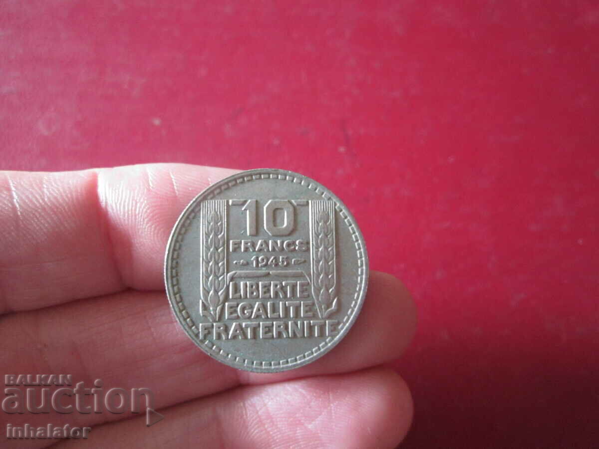 1945 10 francs - France large head
