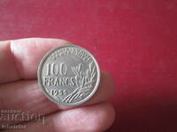 1955 год 100 франка буква В