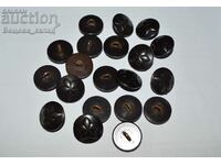 Bakelite buttons from military uniform BNA 20 pcs