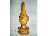 Nr.*7001 veche lampă decorativă din lemn cu gaz