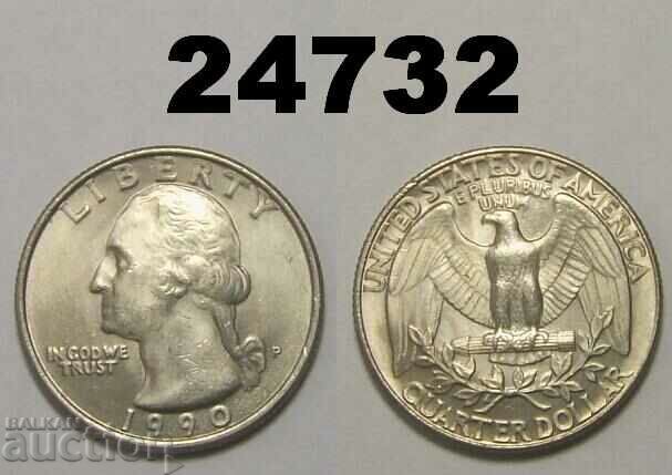САЩ 1/4 долар 1990 P