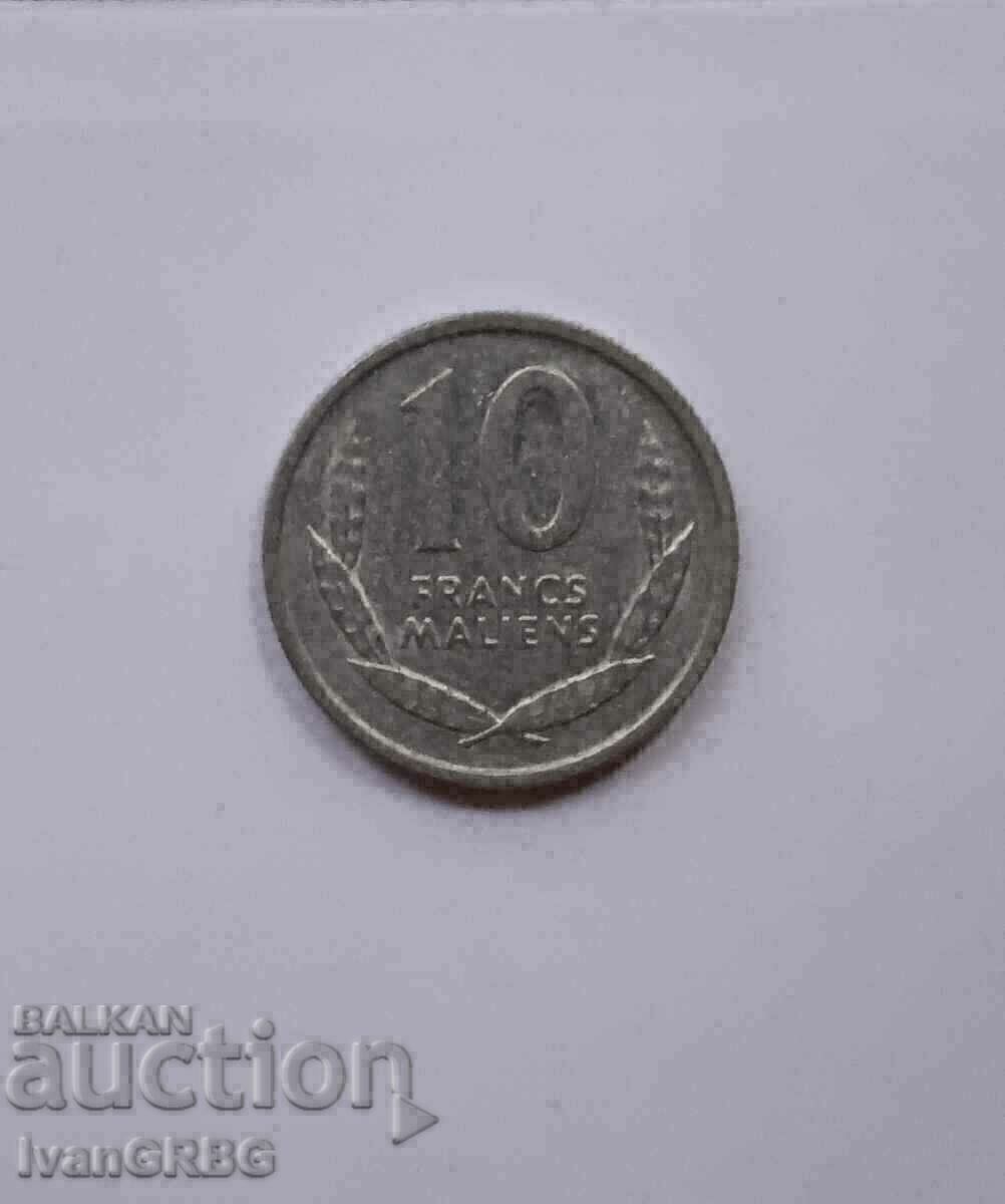 Αφρικανικό νόμισμα Μάλι 10 φράγκων 1961