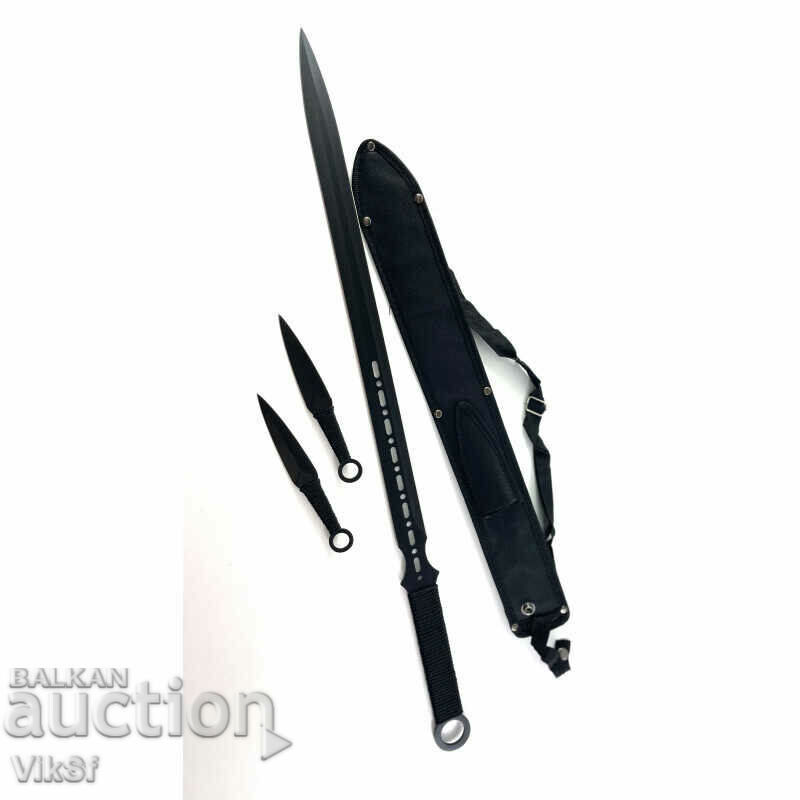 Ninja Sword - A massive machete with two throwing daggers with price 63.50 BGN | € 32.47 Ninja Sword - A massive machete with two throwing daggers with price 63.50 BGN | € 32.47