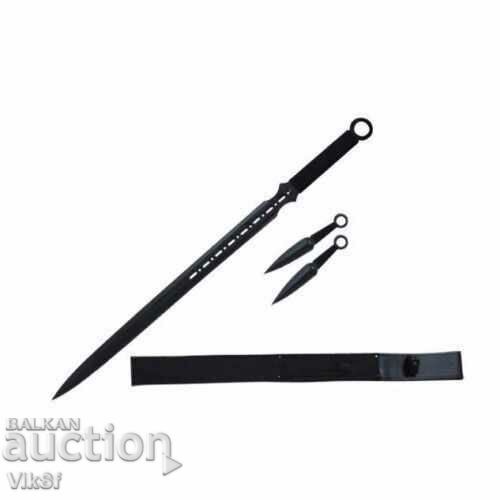 Auction Ninja Sword - A massive machete with two throwing daggers Auction Ninja Sword - A massive machete with two throwing daggers