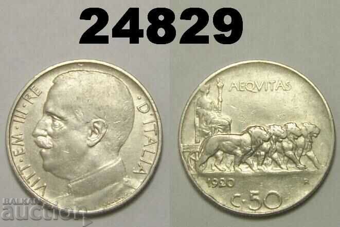 Italia 50 centsimi 1920 Bandă de dinți