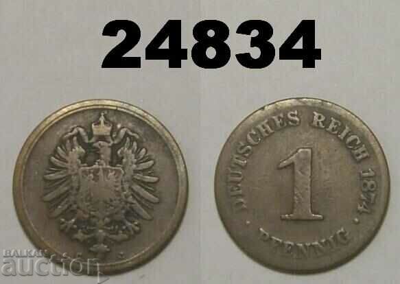 Германия 1 пфениг 1874 C