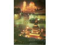 Παλιά καρτ ποστάλ - Σόφια, Πλατεία Λαϊκής Συνέλευσης - τη νύχτα