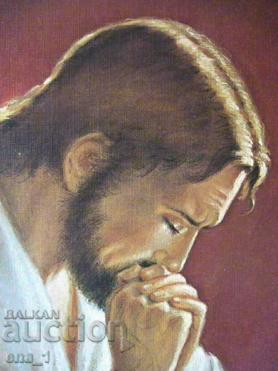 The Praying Christ, old color print from Milan 1980 with price € 15.00 | 29.34 BGN