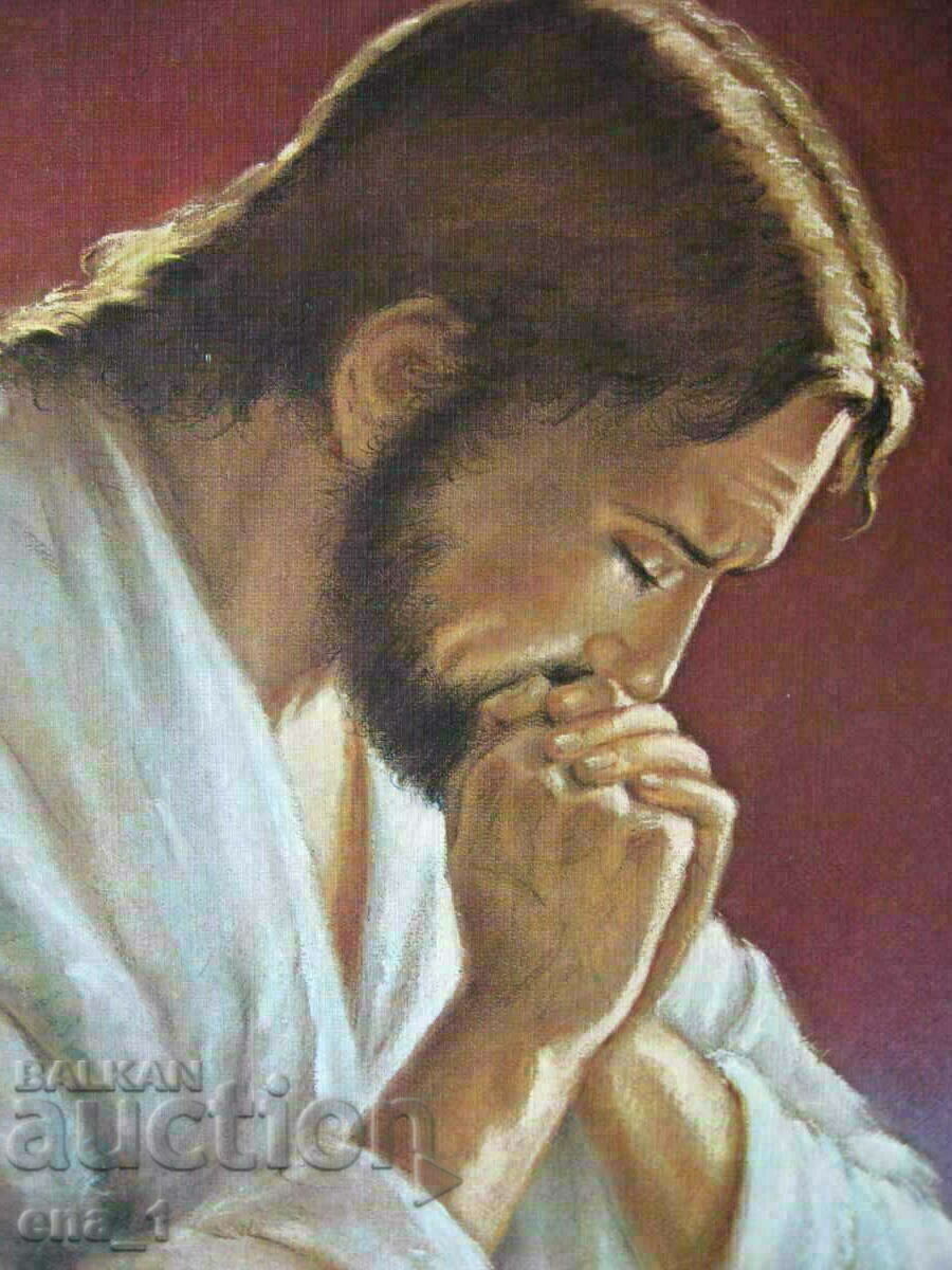 Auction The Praying Christ, old color print from Milan 1980 Auction The Praying Christ, old color print from Milan 1980