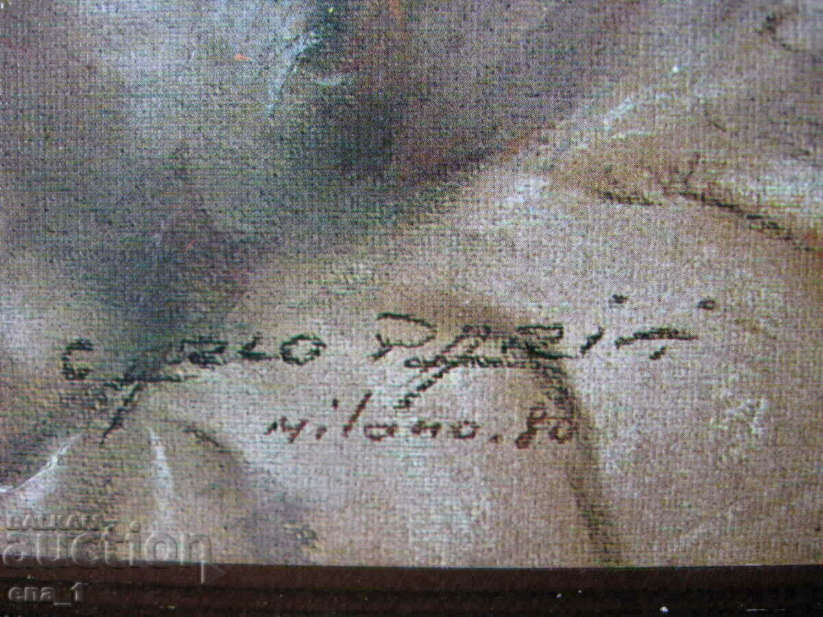 Delivery of The Praying Christ, old color print from Milan 1980