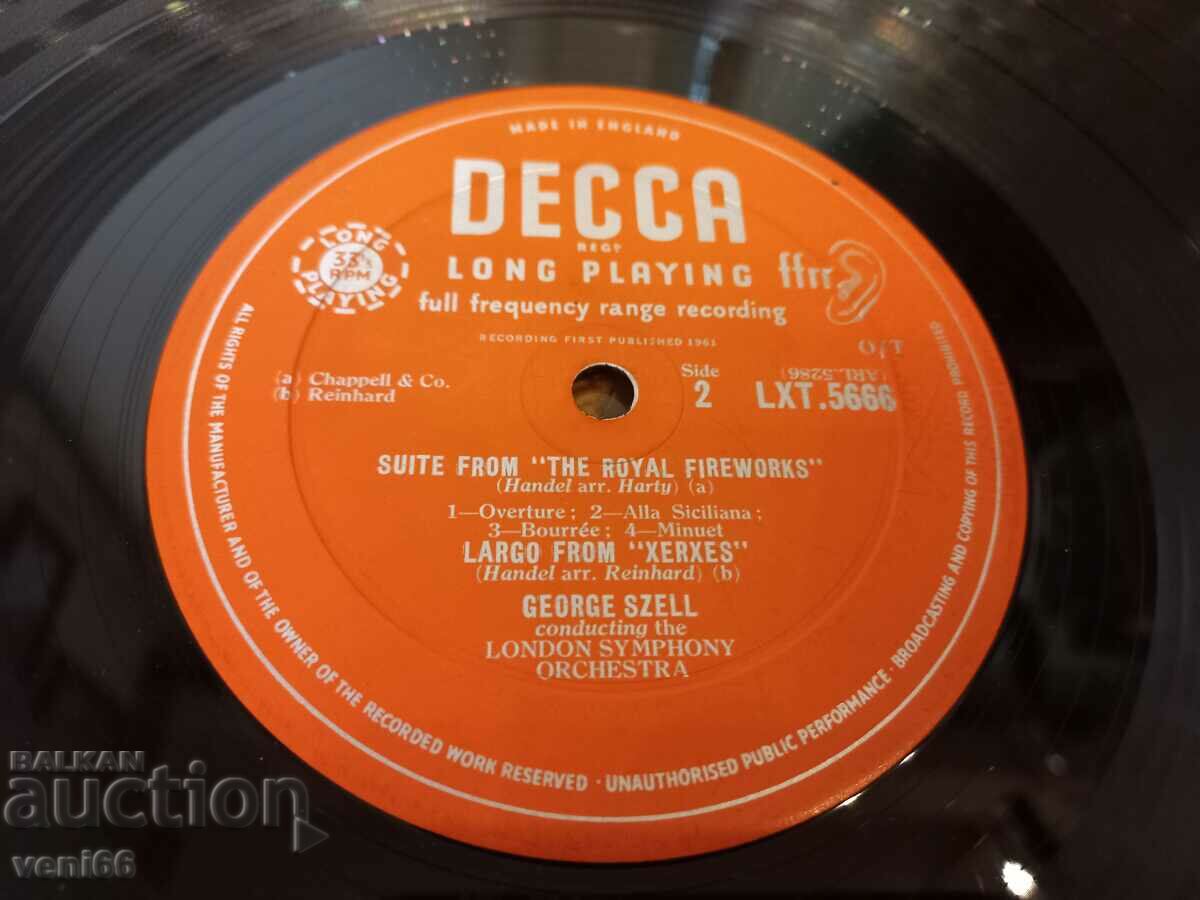 Auction Gramophone record - Handel Auction Gramophone record - Handel