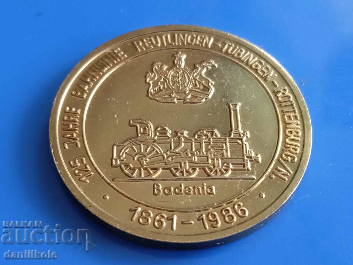 Auction *$*Y*$* PLAQUET GERMANY 125 YEARS RAILWAY LINE 1861-1986*$*Y*$* Auction *$*Y*$* PLAQUET GERMANY 125 YEARS RAILWAY LINE 1861-1986*$*Y*$*