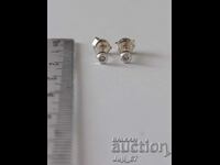 New silver earrings with zircon stone