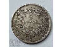 5 Φράγκα Ασήμι Γαλλία 1849 A - Ασημένιο νόμισμα #202