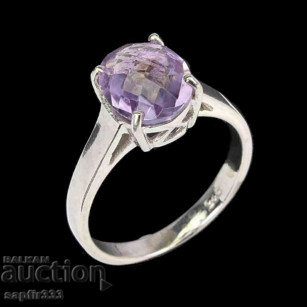 FINE SILVER RING WITH NATURAL AMETHYST with price 98.00 BGN | € 50.11 FINE SILVER RING WITH NATURAL AMETHYST with price 98.00 BGN | € 50.11