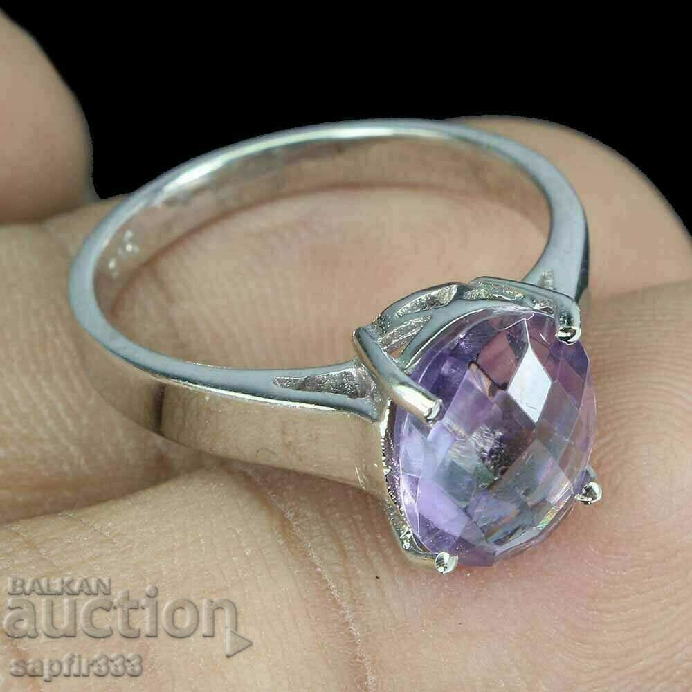Auction FINE SILVER RING WITH NATURAL AMETHYST Auction FINE SILVER RING WITH NATURAL AMETHYST