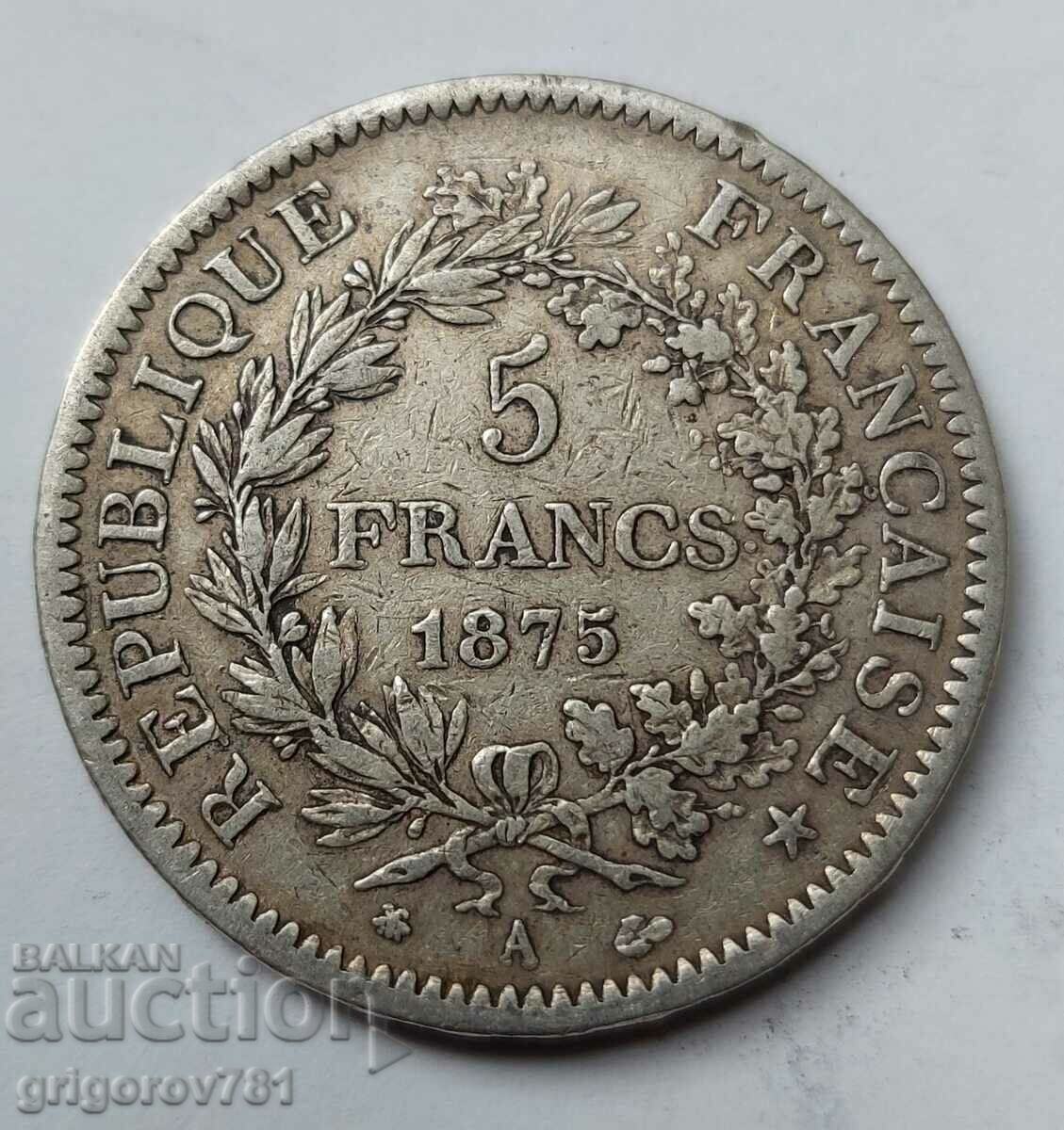 5 Φράγκα Ασήμι Γαλλία 1875 A - Ασημένιο νόμισμα #249