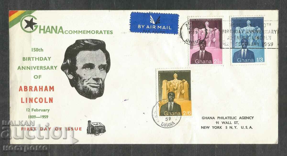 Acoperire poștă aeriană înregistrată Ghana către SUA 1959 an - 500 А