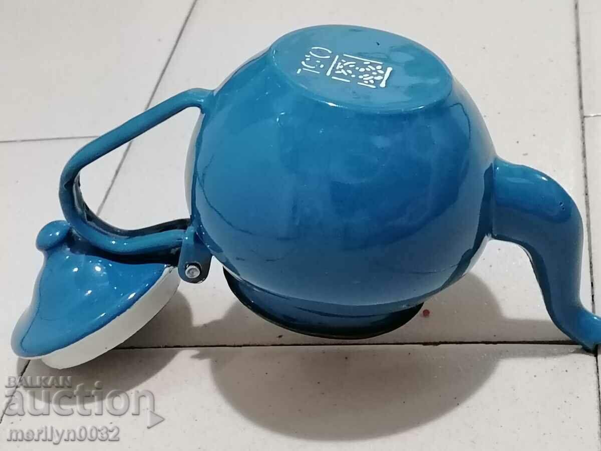 Enamelled teapot made of salt container with enamel - 5