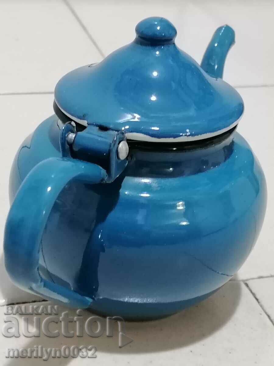 Enamelled teapot made of salt container with enamel - 7