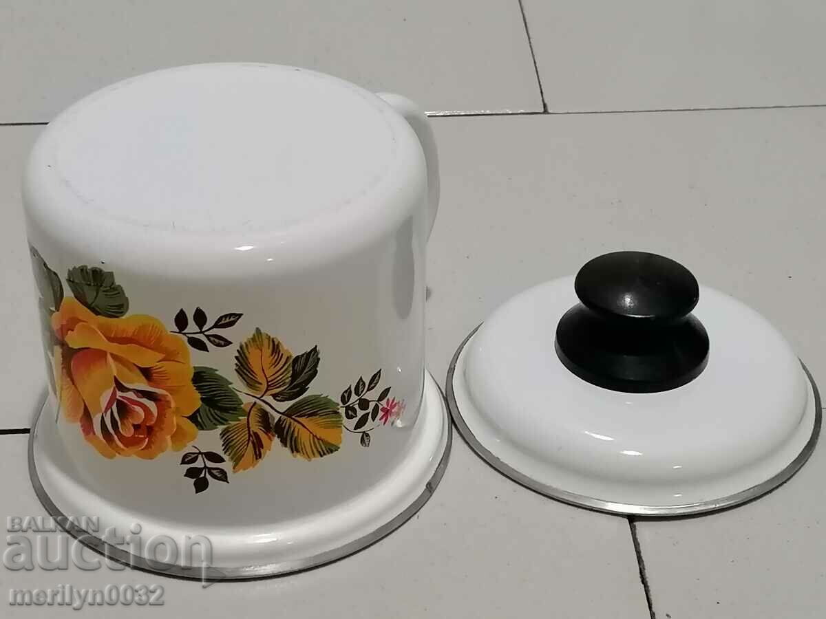 Емайлирано канче с капак чайник от соца съд с емайл - 7 Емайлирано канче с капак чайник от соца съд с емайл - 7