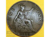 Marea Britanie 1 Penny 1930 George V 30mm Bronz