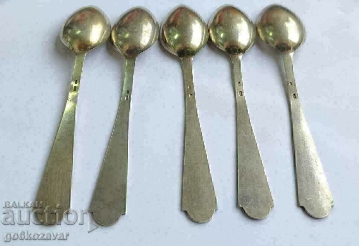 Silver spoons USSR-Russia Niello-gilt Markings Perfect - 6