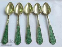 Silver spoons USSR-Russia Niello-gilt Markings Perfect