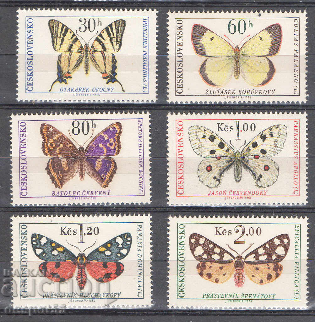 1966. Czechoslovakia. Butterflies and moths.