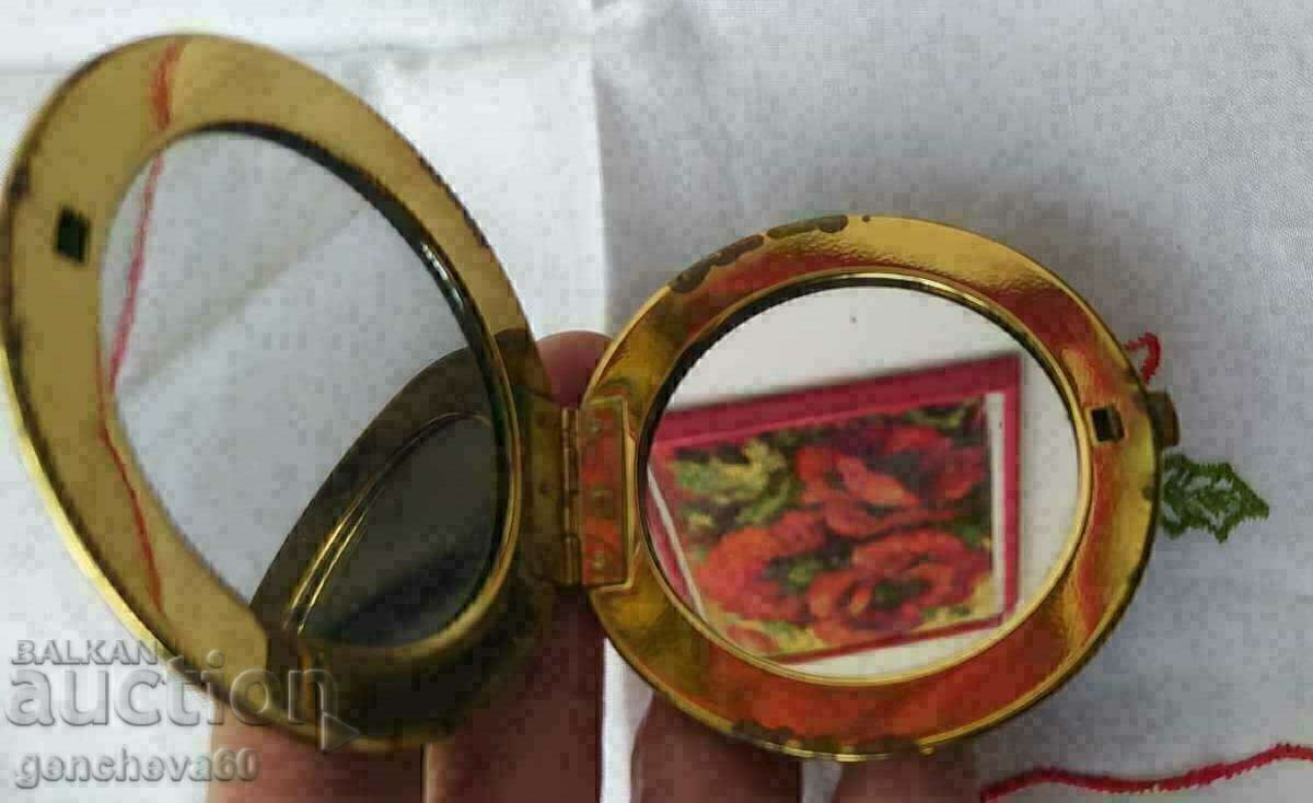 Delivery of Vintage lady's mirror, tapestry embroidered roses