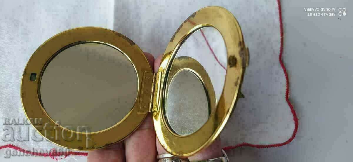 Oglinda dama vintage, tapiserie brodata trandafiri - 6