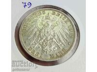 Германия Прусия 3 марки 1912г Сребро топ монета !
