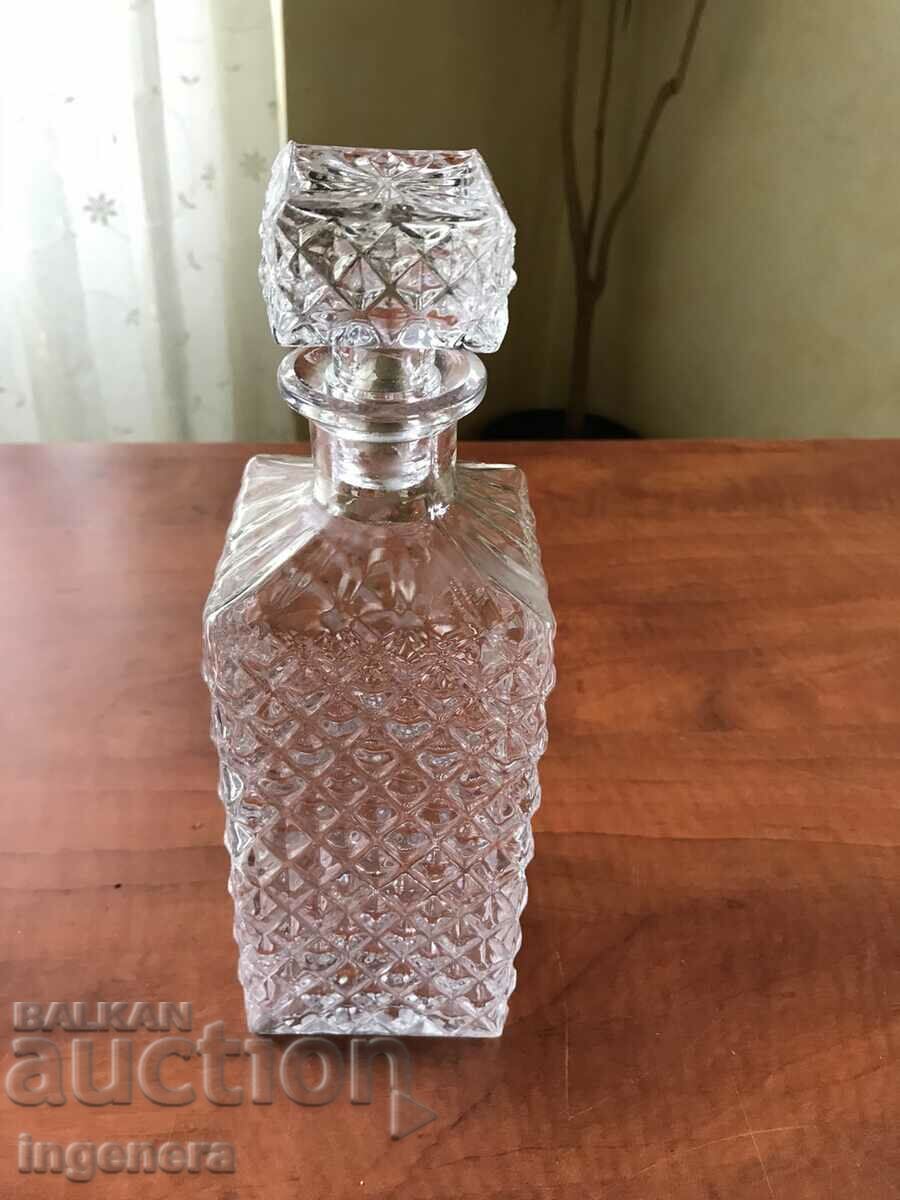 CARAFE THICK EMBOSSED GLASS BOTTLE FOR BRANDY