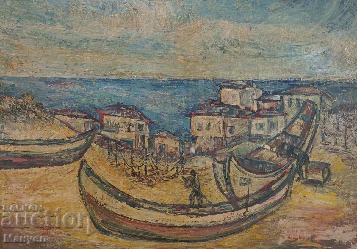 Auction Seascape "Fisherman Village" Auction Seascape "Fisherman Village"