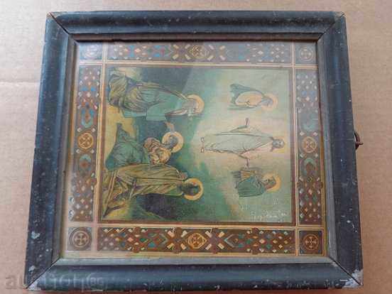 Home icon, old lithograph, Ascension, cross - 7 Home icon, old lithograph, Ascension, cross - 7