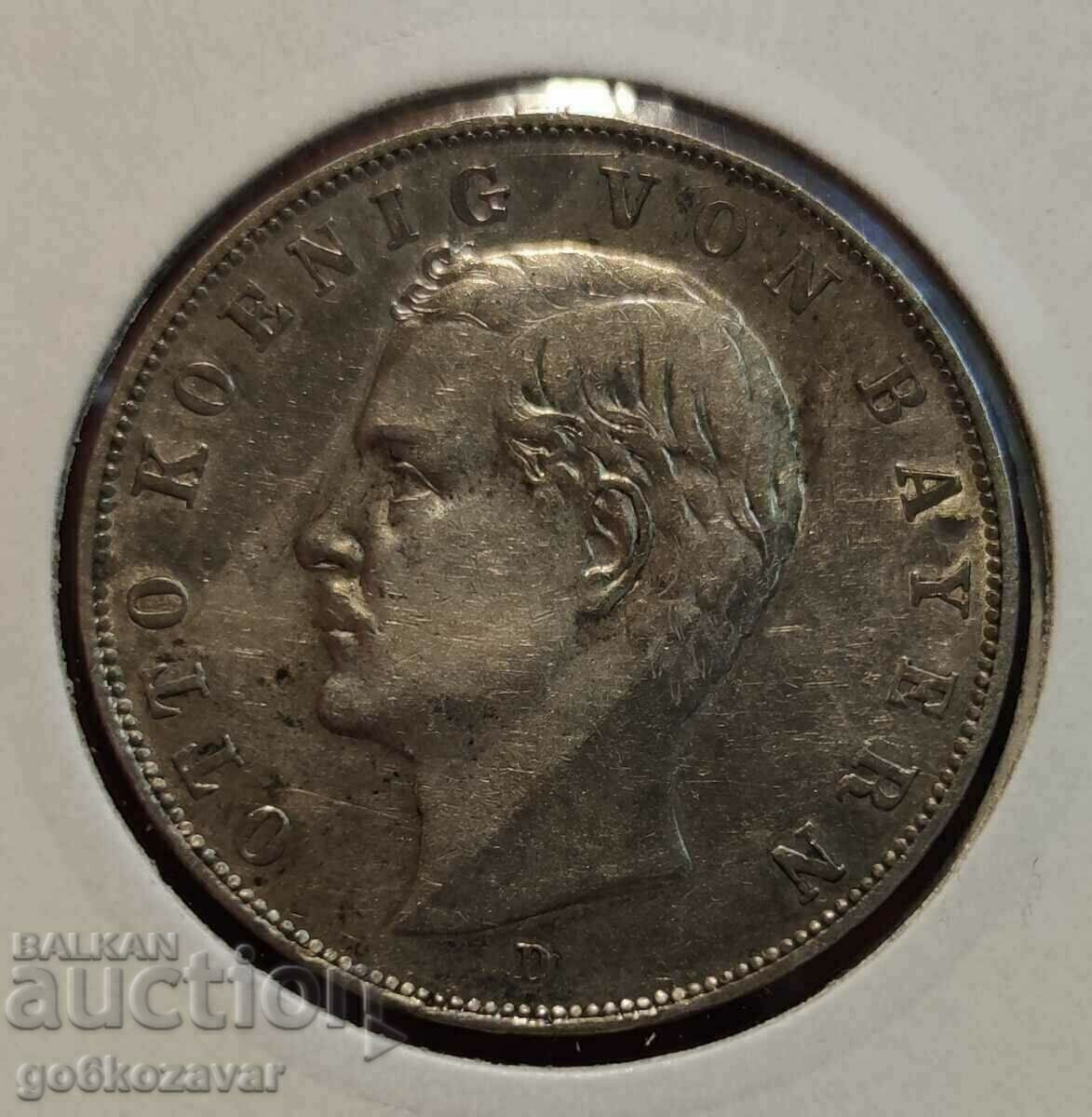 Германия Бавария 3 марки 1912г Сребро Колекция !