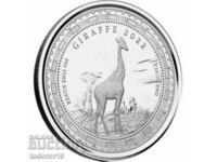 1 oz Girafă de argint - 2022 /Guineea Ecuatorială/